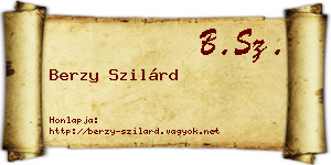 Berzy Szilárd névjegykártya