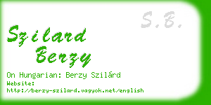 szilard berzy business card